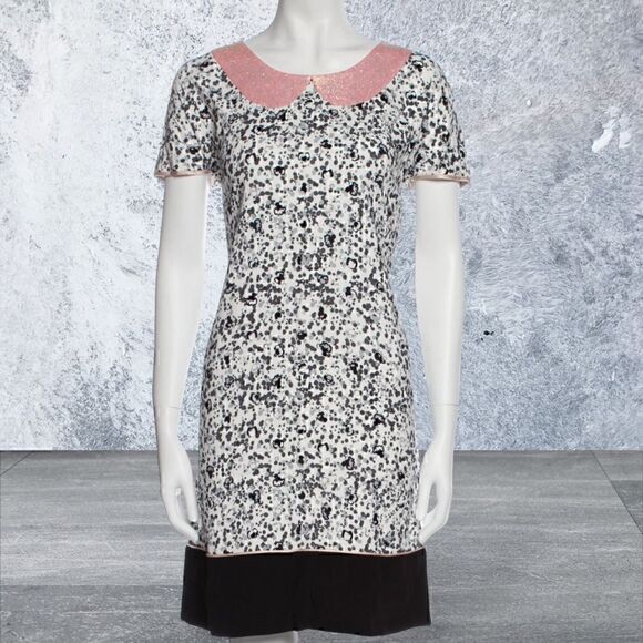 Giles Print Dress With Glitter Faux Collar & Details - Picture 1 of 6
